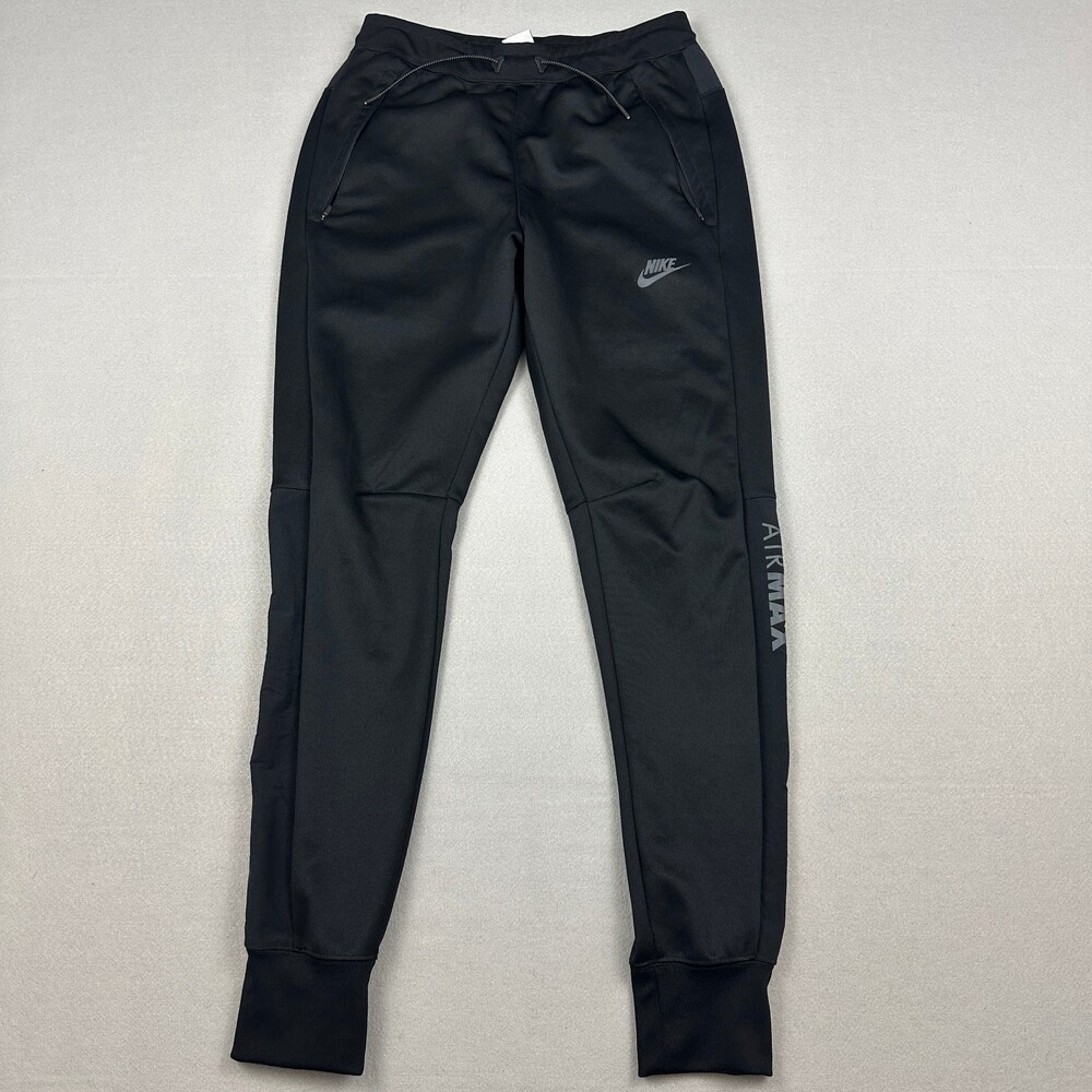 Nike Pants Men Small Black Solid Tapered Air Max Jogger Basketball Logo S